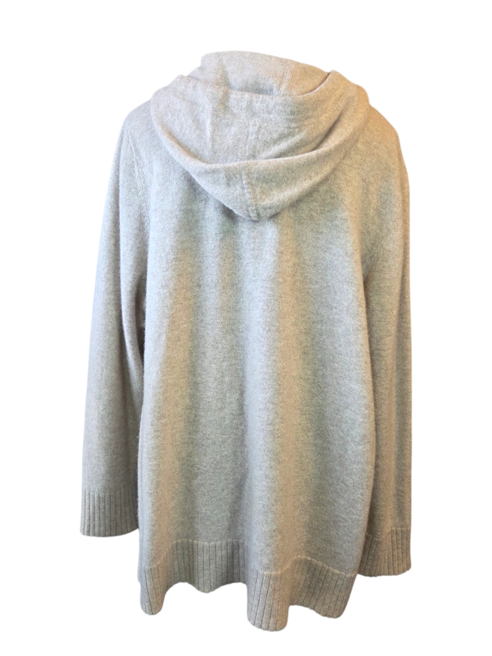 Addition Elle Beige Scoop-Neck 100% Cashmere Hooded Sweater Size 2X - Picture 3 of 6